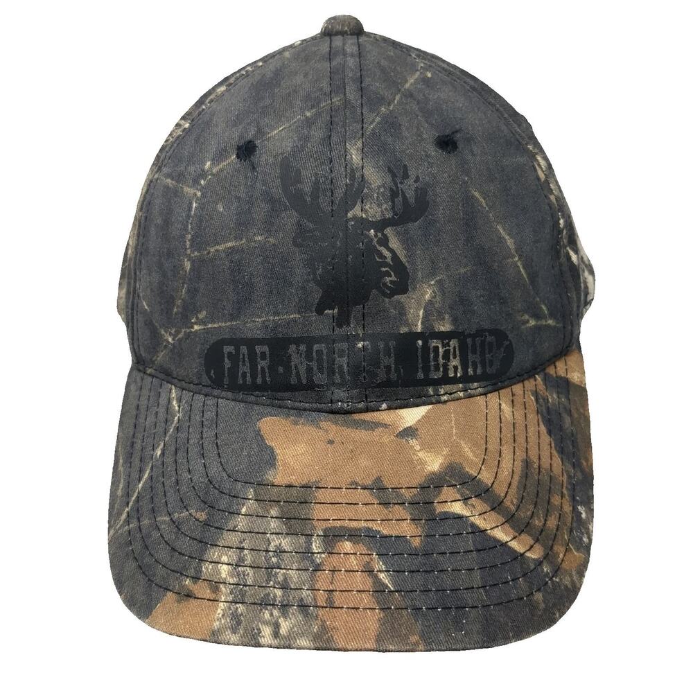 Port Authority Baseball Cap Gray One Size Moose Far North Idaho Camo Woods Hat